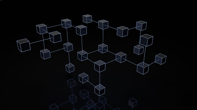 Abstrakte schwarze Würfel als Symbol für digitale Infrastruktur